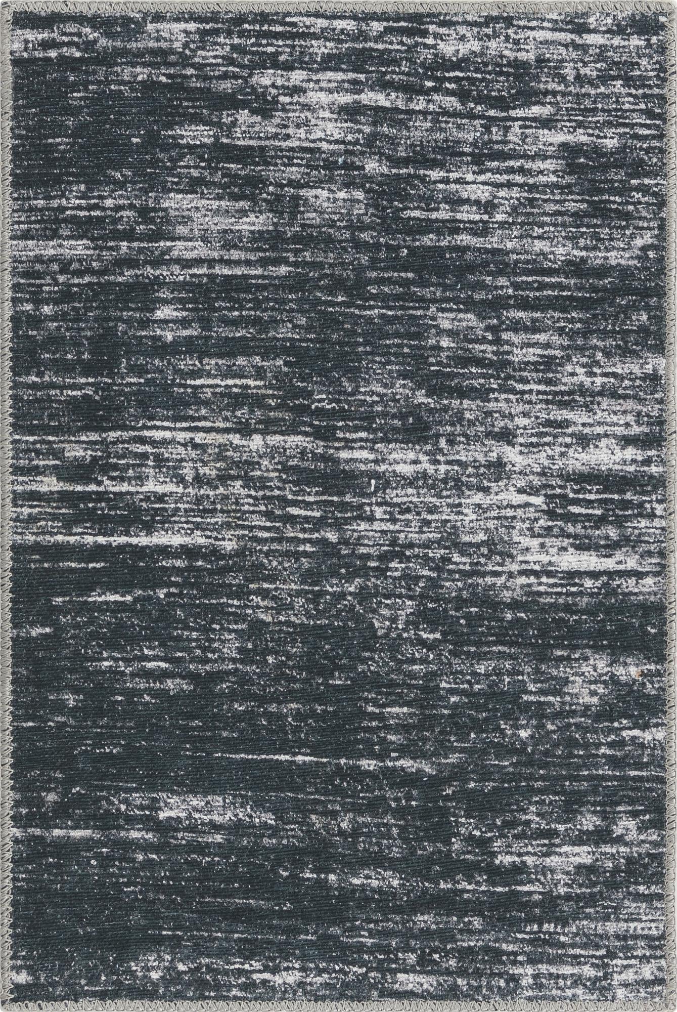 Prewitt · Linear abstract rug, black and ivory