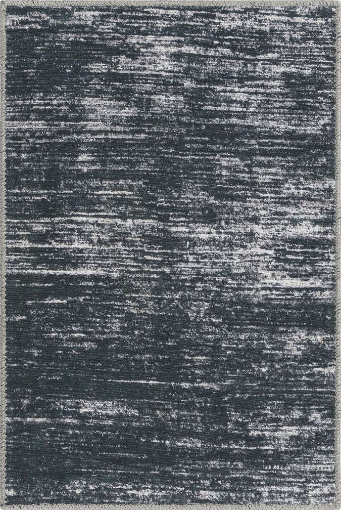 2' x 3' Prewitt · Linear abstract rug, black and ivory