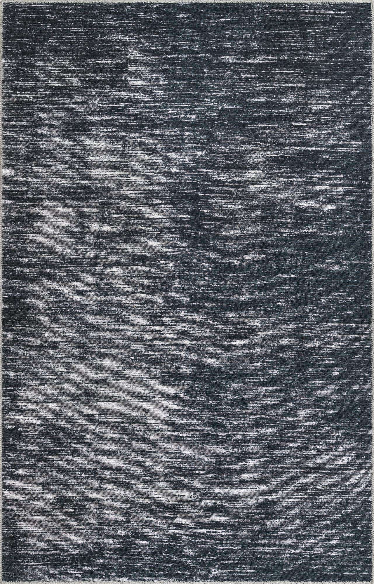 5' x 8' Prewitt · Linear abstract rug, black and ivory