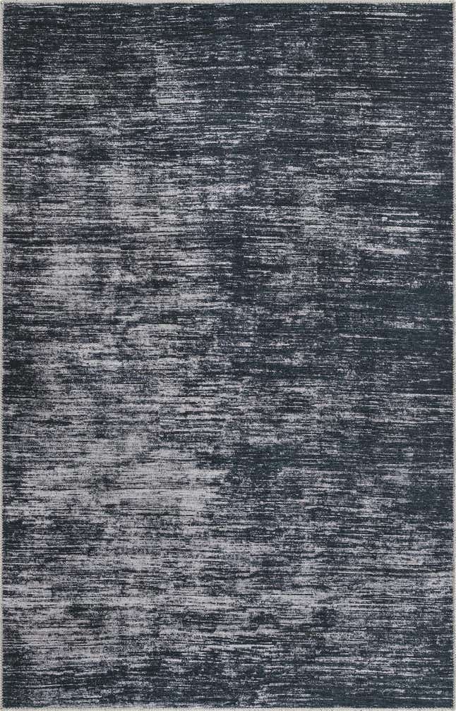 5' x 8' Prewitt · Linear abstract rug, black and ivory