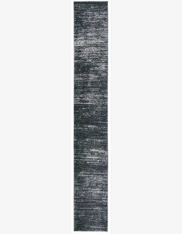2' 6 x 16' Prewitt · Linear abstract rug, black and ivory
