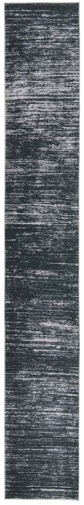 2' 6 x 16' Prewitt · Linear abstract rug, black and ivory