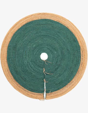 Green Hand Braided Christmas Tree Skirt