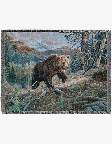 4' 6 x 6' Over The Top Brown Bear Throw Blanket