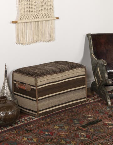1' 7 x 2' 9 Hand Knotted Furniture Trunk