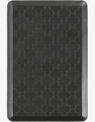 Black Solid Trellis Comfort Mat