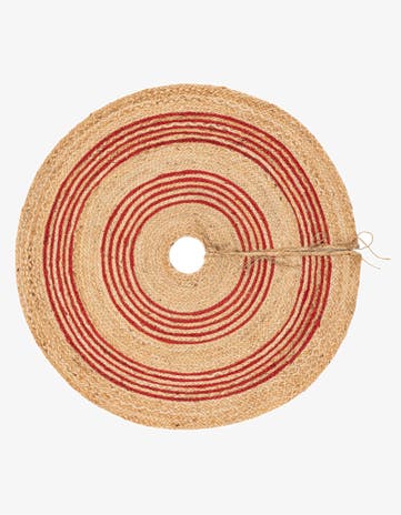 3' 7 x 3' 7 Hand Braided Christmas Tree Skirt