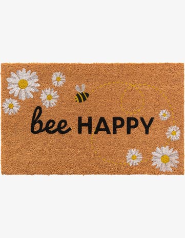 Natural Bee Happy Doormat