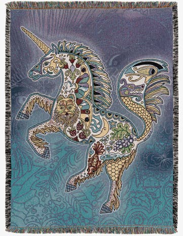 4' 6 x 6' Unicorn Joopy Throw Blanket