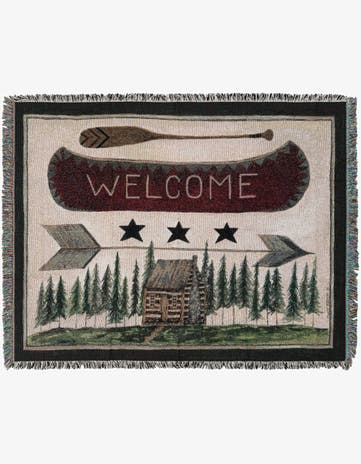 4' 6 x 6' Welcome Canoe Throw Blanket