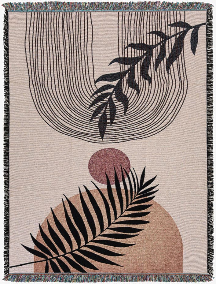 4' 6 x 6' Abstract Arches 2 Throw Blanket