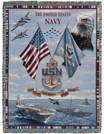 4' 6 x 6' US Navy Throw Blanket