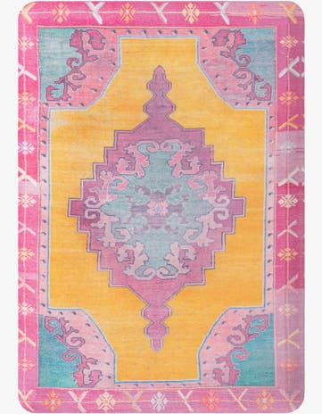 Sunburst Yellow and Pink Traditional Comfort Mat
