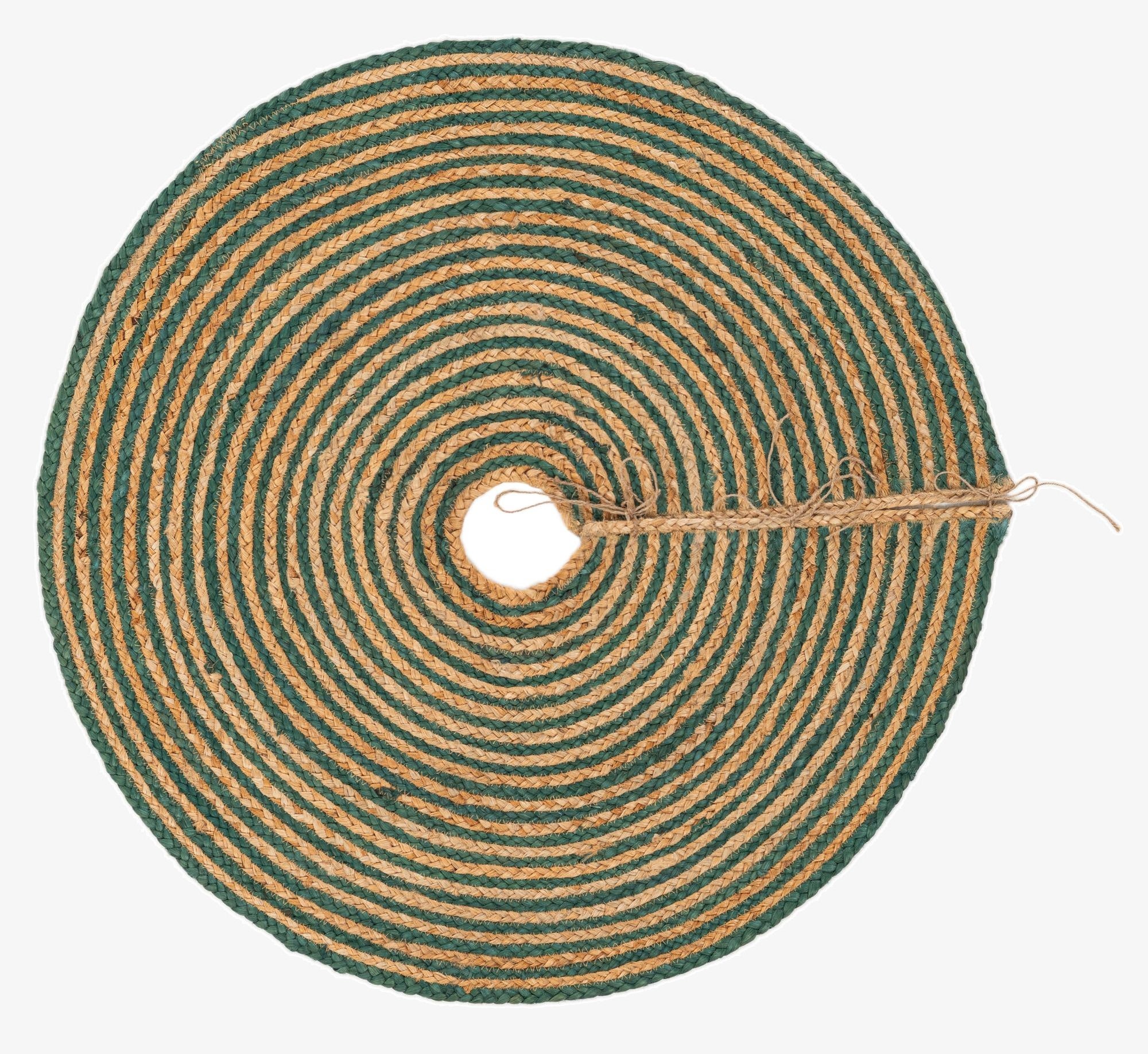  3' 2 x 3' 2  Hand Braided Christmas Tree Skirt