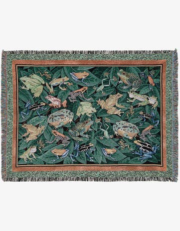 4' 6 x 6' Leap Frog Decor Throw Blanket