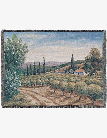 4' 6 x 6' Vineyard At Dusk Throw Blanket