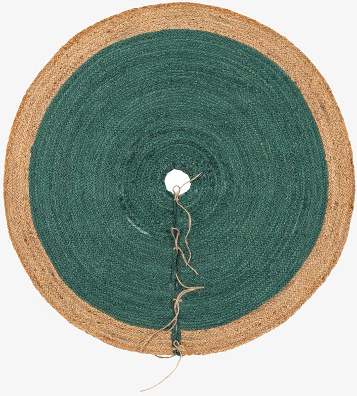 4' 1 x 4' 1 Hand Braided Christmas Tree Skirt