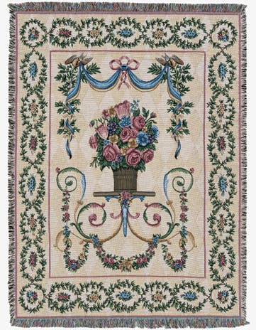 4' 6 x 6' Floral Majesty Throw Blanket