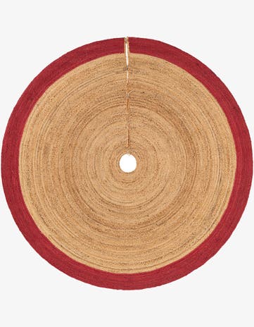 7' 1 x 7' 1 Hand Braided Christmas Tree Skirt