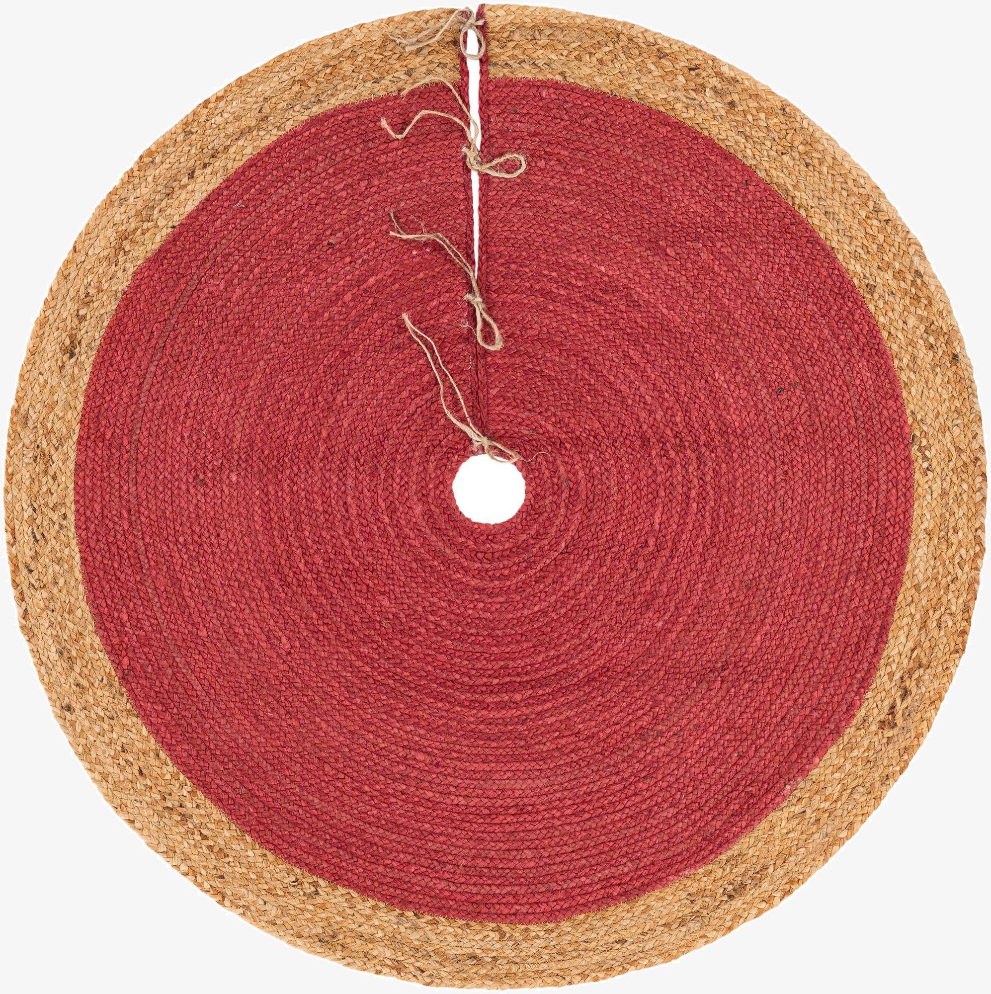 4' 1 x 4' 1  Hand Braided Christmas Tree Skirt