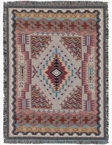 4' 6 x 6' Southwest Salmon Throw Blanket