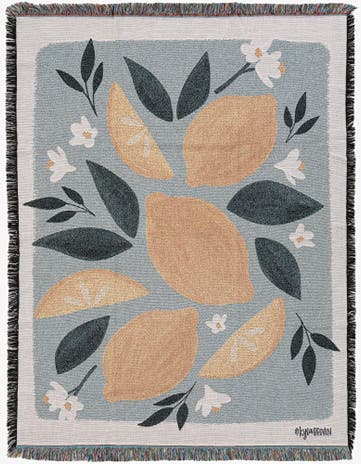 4' 6 x 6' Pastel Lemons Throw Blanket