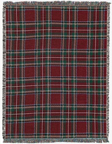 4' 6 x 6' Stewart Royal Plaid Throw Blanket