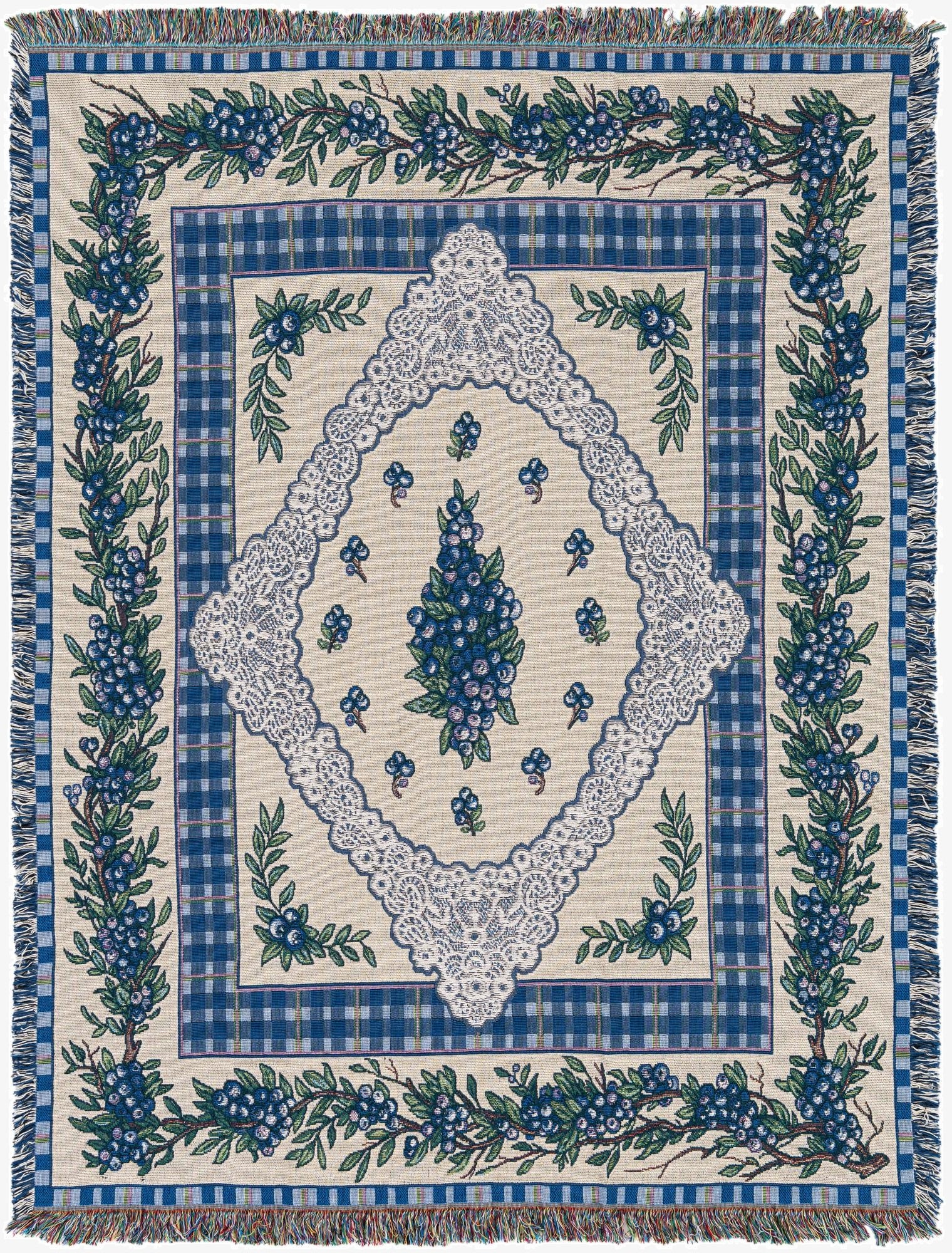 4' 6 x 6' Blueberry Lace Throw Blanket