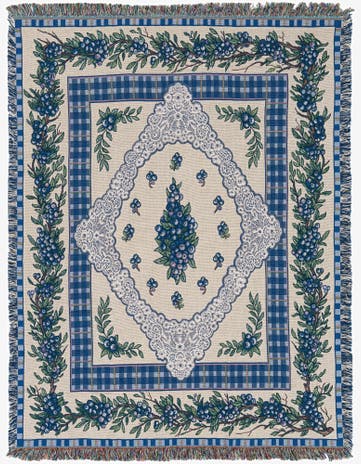 4' 6 x 6' Blueberry Lace Throw Blanket