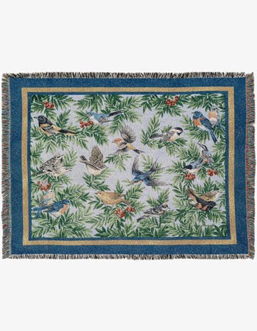4' 6 x 6' Songbirds Throw Blanket