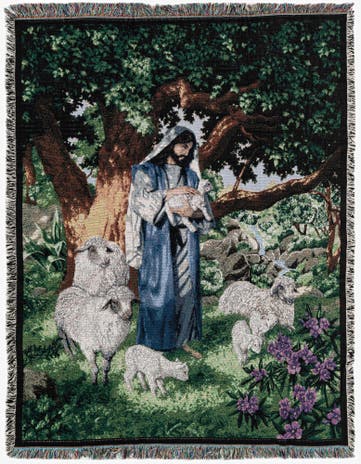 4' 6 x 6' Psalm 23 Image Throw Blanket