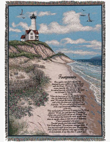 4' 6 x 6' Footprints Throw Blanket