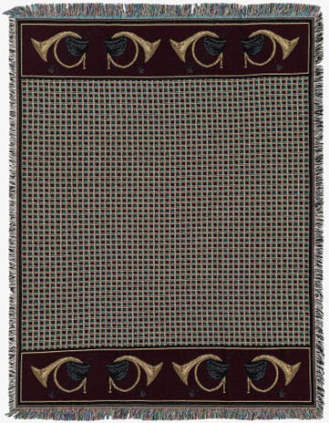 4' 6 x 6' Hunters Pace Equestrian Decor Throw Blanket