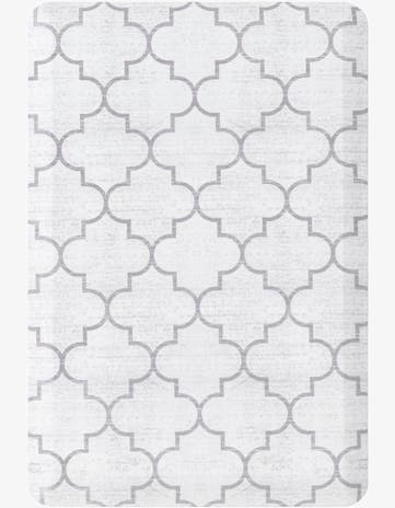 White Gray Trellis Comfort Mat