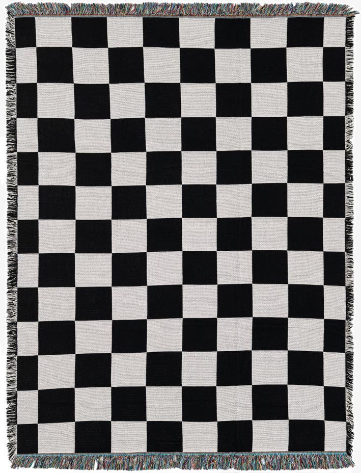 4' 6 x 6' Racing Check Throw Blanket