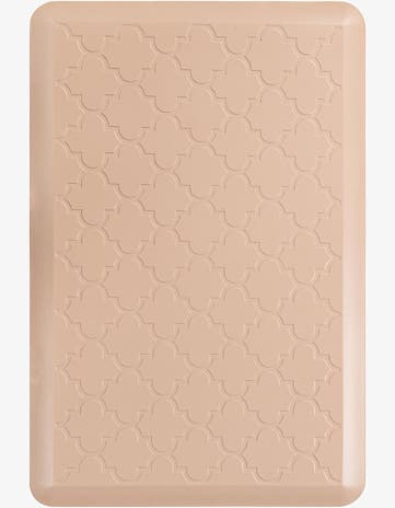 Beige Solid Trellis Comfort Mat