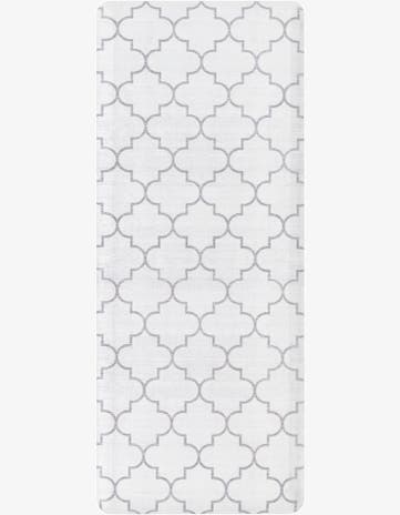 White Gray Trellis Comfort Mat