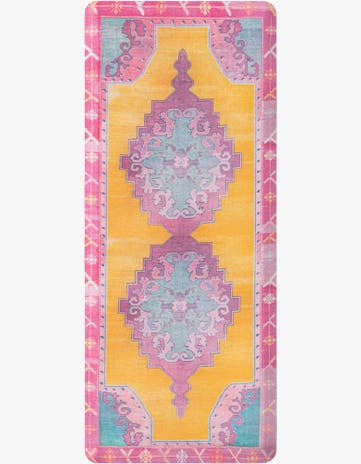 Sunburst Yellow and Pink Traditional Comfort Mat