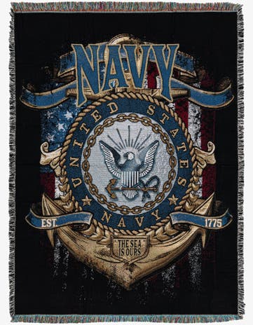 4' 6 x 6' Navy Strong Throw Blanket