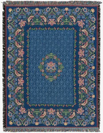 4' 6 x 6' Strawberry Thief Throw Blanket