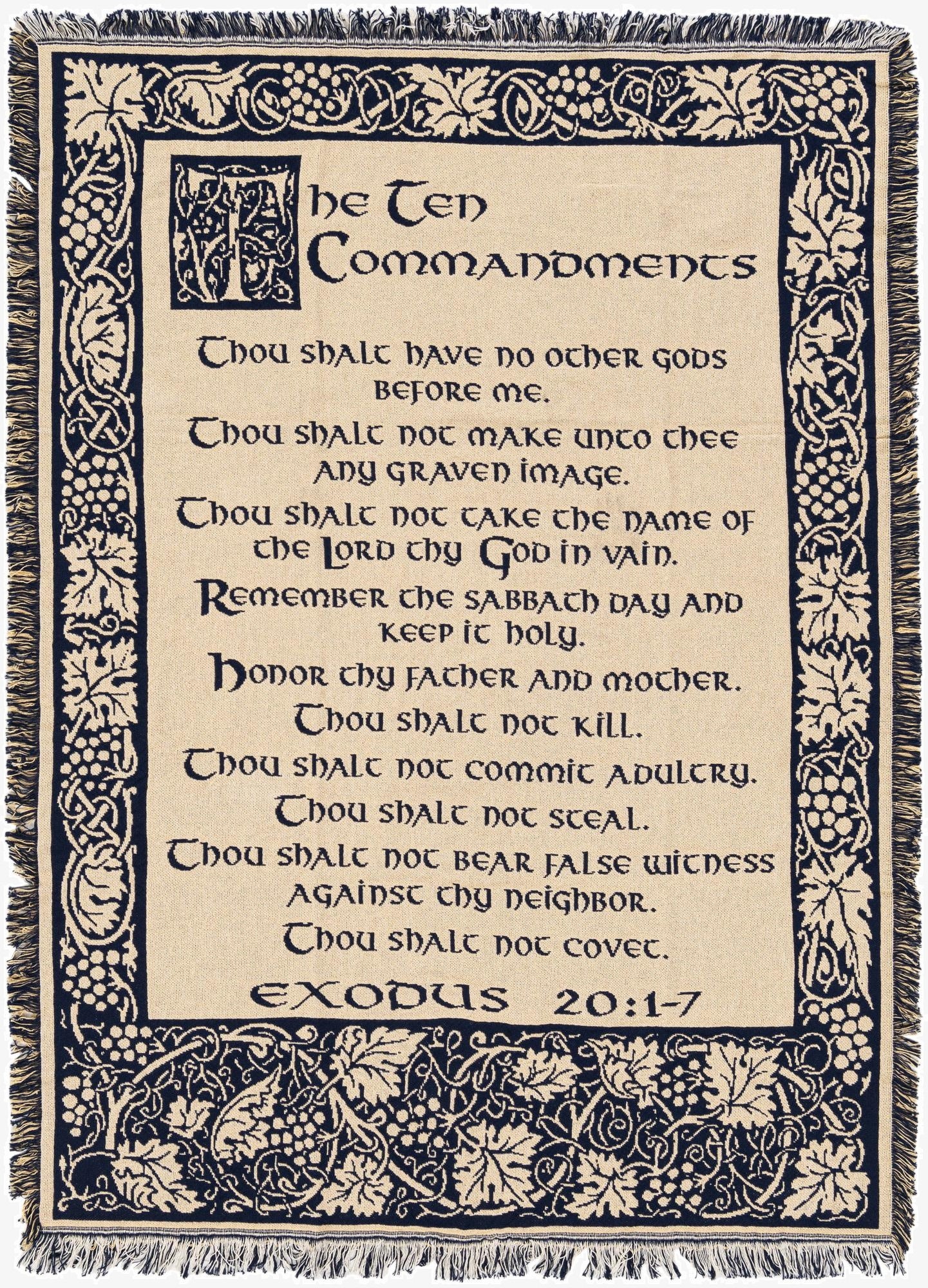 4' 6 x 6' Ten Commandments Natural Throw Blanket
