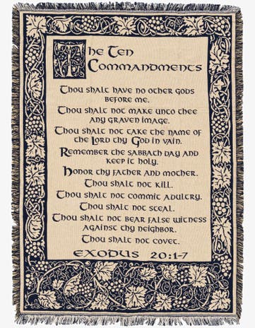 4' 6 x 6' Ten Commandments Natural Throw Blanket