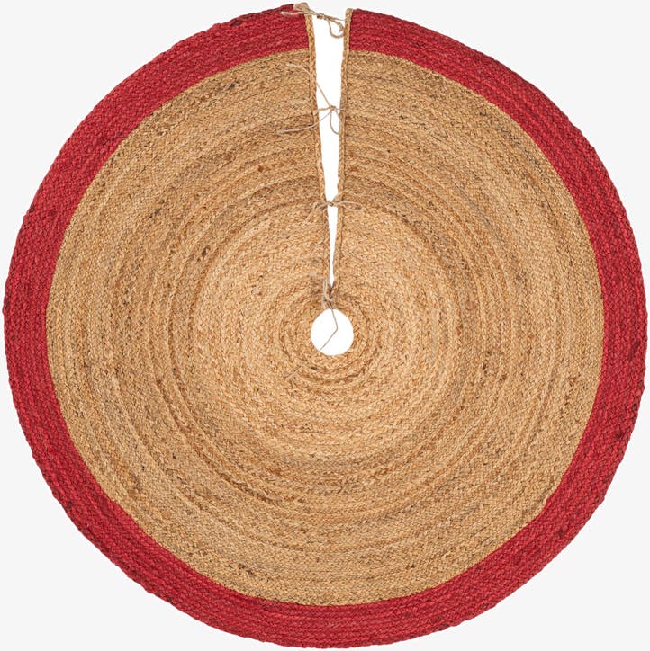 4' 1 x 4' 1 Hand Braided Christmas Tree Skirt