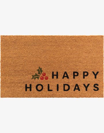 Natural Happy Holidays Doormat