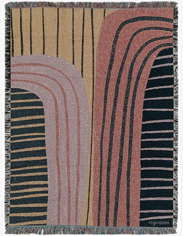 4' 6 x 6' Retro Terracotta Throw Blanket