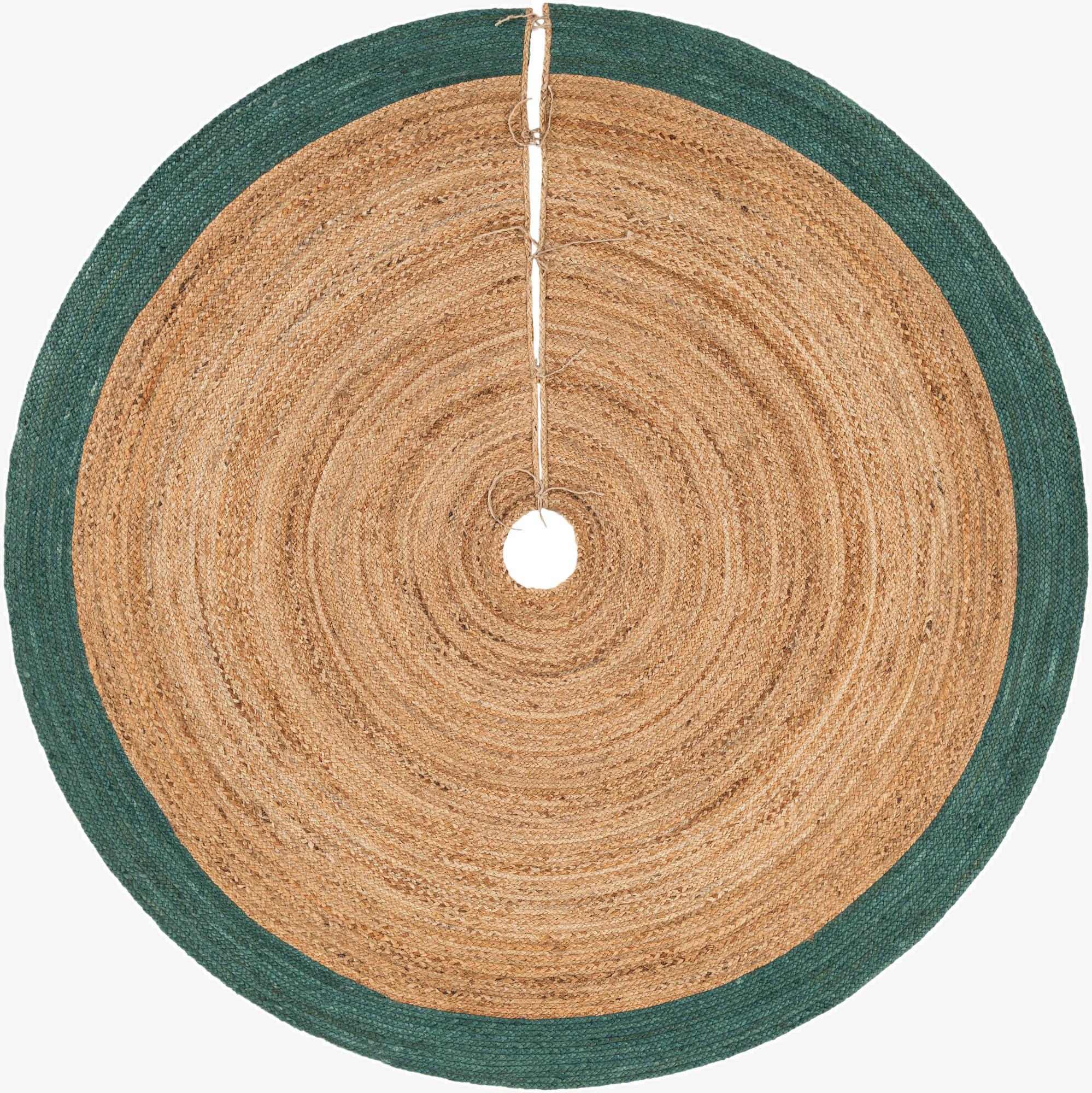 7' 1 x 7' 1  Hand Braided Christmas Tree Skirt