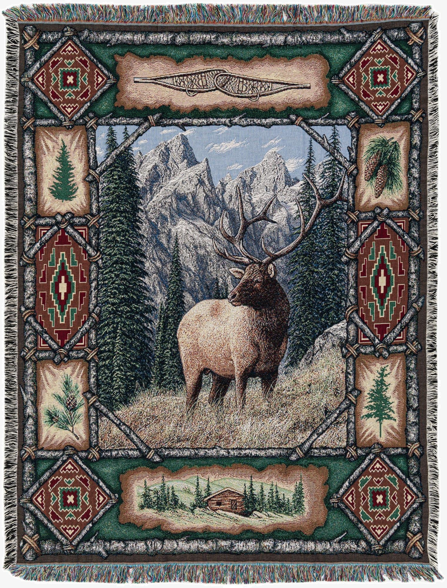 4' 6 x 6' Elk Lodge Throw Blanket