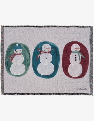 4' 6 x 6' Friendly Snowmen Throw Blanket