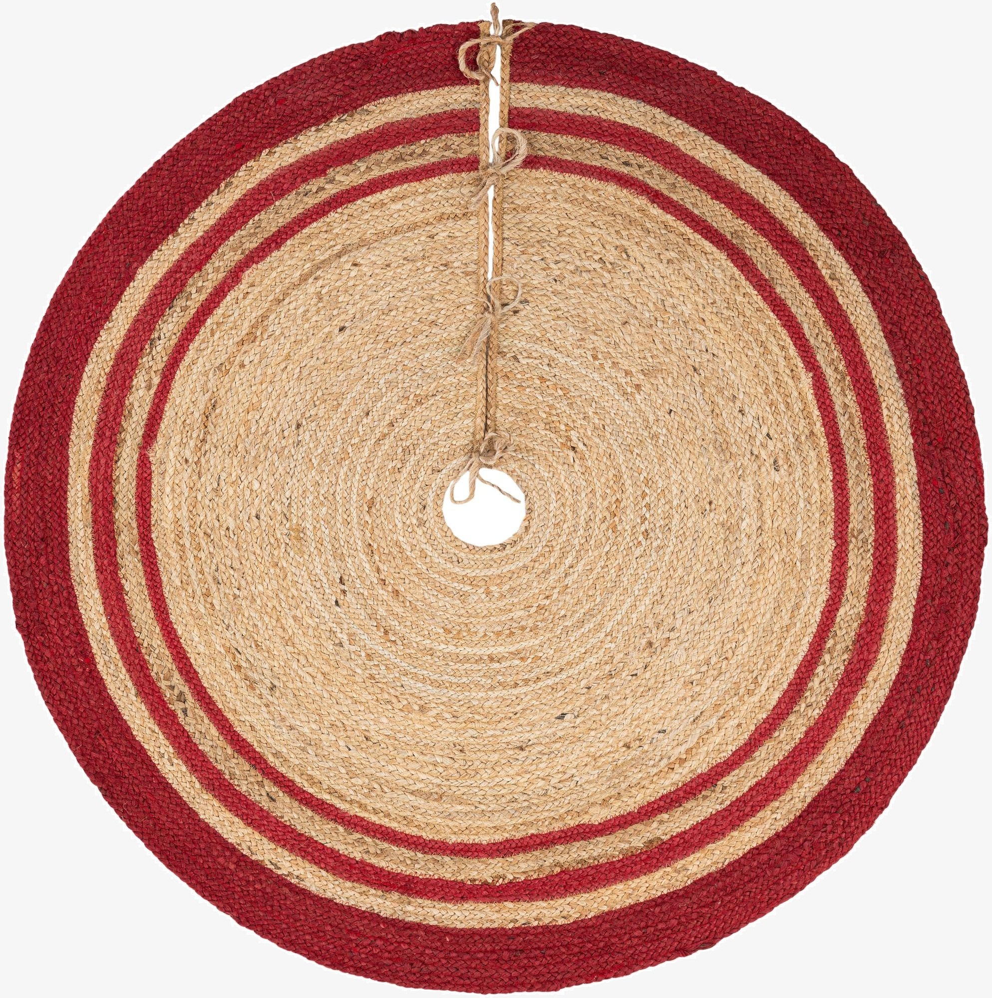 Primary image 4' 1 x 4' 1  Hand Braided Christmas Tree Skirt