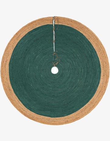 Green Hand Braided Christmas Tree Skirt